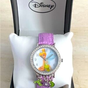 Tinkerbell Watch Charms Disney Wristwatch Tinker Bell Fairy Crystals Vintage